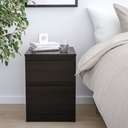 IKEA KULLEN Chest of 2 Drawers, Black-Brown 35X49 cm