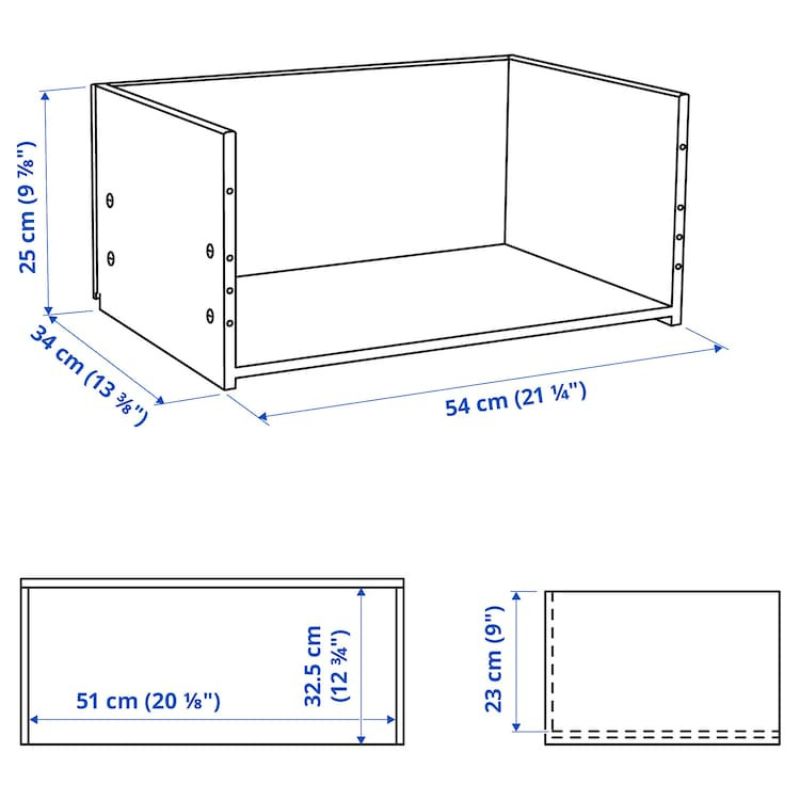 IKEA BESTA Drawer Frame White Stained Oak Effect 60x25x40 cm