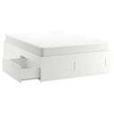 IKEA BRIMNES Bed Frame with Storage White 180x200 cm