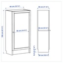 Bookcase with door, white, 40x30x106 cm