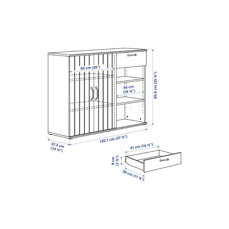 IKEA SKRUVBY Storage Combination, Black-Blue, 190x90 cm