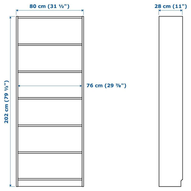 BILLY / MORLIDEN Bookcase with Glass Doors - White/ Glass, 80x30x202cm