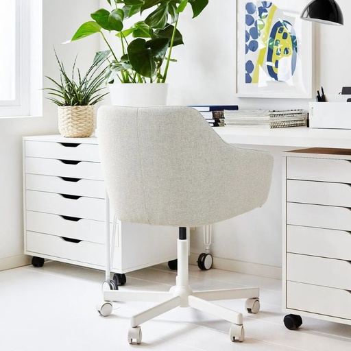 IKEA TOSSBERG / MALSKÄR Swivel Chair, Gunnared Beige/White