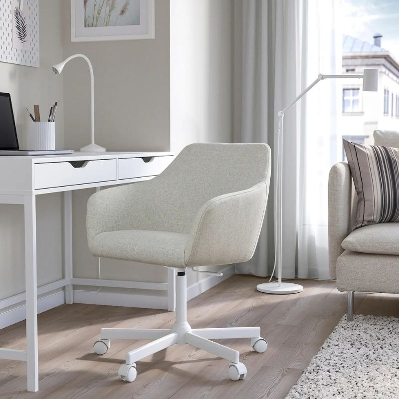 IKEA TOSSBERG / MALSKÄR Swivel Chair, Gunnared Beige/White