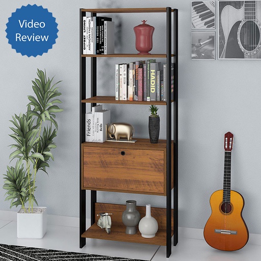 Paulista Bookcase - Pine/ Black