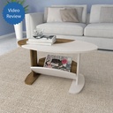 Belford Roxo Coffee Table - Walnut/ Off White