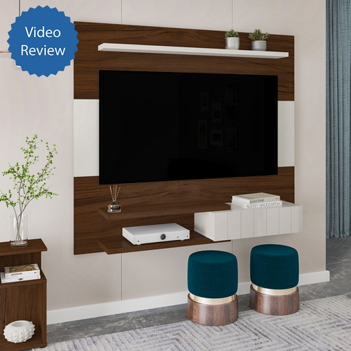 Toledo Tv Wall Panel - Walnut/ Off White