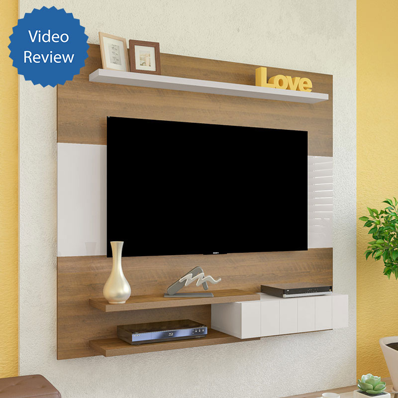 Toledo Tv Wall Panel - Pine/ Off White