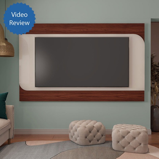 Fortaleza Tv Wall Panel - Cedar/ Off White