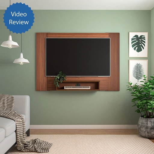 Maceio Tv Wall Panel - Cedar-Cedar/ Off White