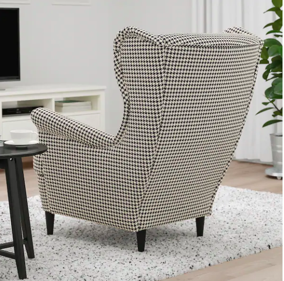 Ikea STRANDMON Wing chair, Vibberbo black-beige