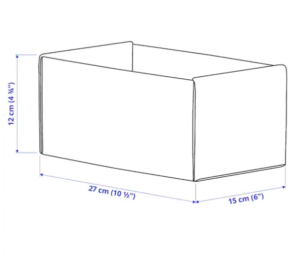 Ikea KOMPLEMENT Box, light grey, 15x27x12 cm