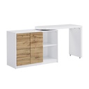 MILAN computer desk high gloosy,oak White