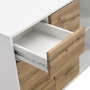 MILAN computer desk high gloosy,oak White