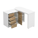 MILAN computer desk high gloosy,oak White