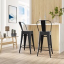 EUBOEA Bar stool,black ,4 pcs