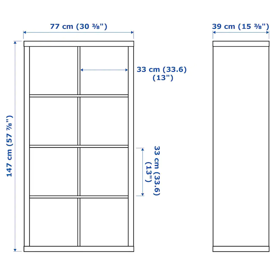 IKEA KALLAX Shelving unit, white 77x147cm