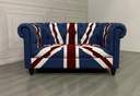 CANBERRA chesterfield 2 SEATER SOFA,blue/red color