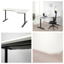 IKEA BEKANT Corner desk right, white, black ,Size 160x110 cm -