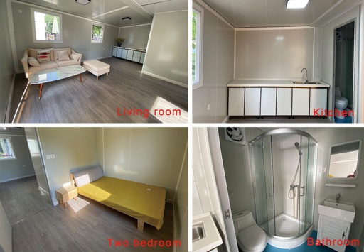 BANGOR Expandable Container with 2 Bedrooms 1 Bathroom: White Colour