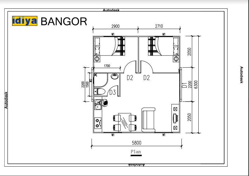 BANGOR Expandable Container with 2 Bedrooms 1 Bathroom: White Colour| Portable House| Eco-Friendly