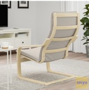 IKEA Poang Armchair, birch veneer, Knisa light beige