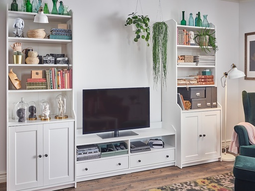 IKEA HAUGA Tv-Storage Combination White 277X46X199 cm