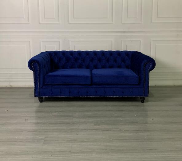 IDIYA VIRGINIA CHESTFIELD 3 Seater Sofa Set ,Blue