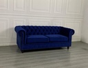 IDIYA VIRGINIA CHESTFIELD 3 Seater Sofa Set ,Blue