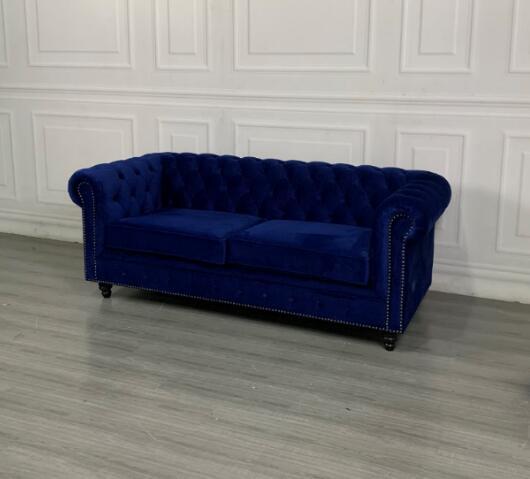 IDIYA VIRGINIA CHESTFIELD 3 Seater Sofa Set ,Blue