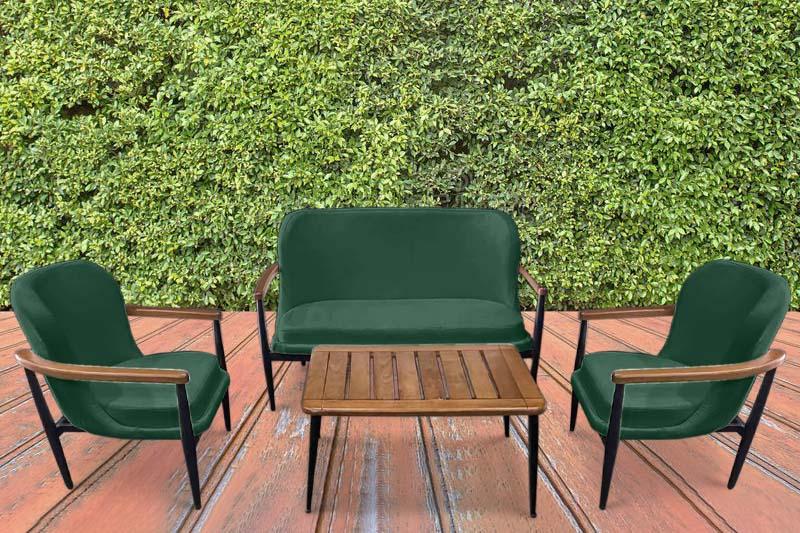 Idiya ALBANY Outdoor Sofa set with Coffee Table, Green
