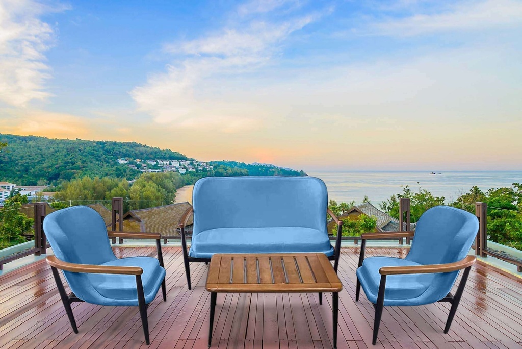 Idiya ALBANY Outdoor Sofa set with Coffee Table, Light Blue