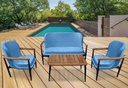 Idiya ALBANY Outdoor Sofa set with Coffee Table, Light Blue