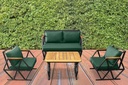 Idiya COMPTON indoor/ covered Outdoor Sofa set With Coffee Table, GREEN