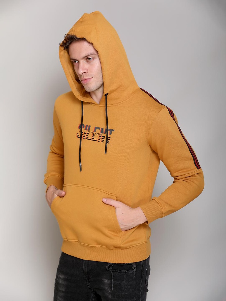 Gents Sweatshirt With Hood - D2008-D2008-MUSTARD-L