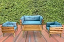Idiya DOVER indoor/ covered Outdoor Sofa set With One Coffee Table , Light Blue