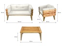 Idiya DOVER indoor/ covered Outdoor Sofa set With One Coffee Table, Cream