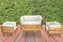 Idiya DOVER indoor/ covered Outdoor Sofa set With One Coffee Table, Cream