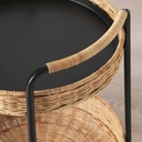 Ikea LUBBAN Trolley table with storage, rattan, anthracite