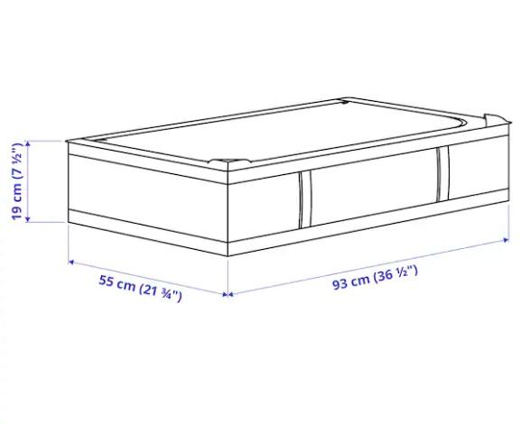 Ikea SKUBB Storage case, white, 93x55x19 cm