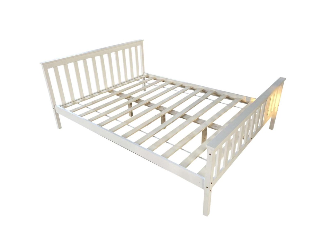 Dawson slat bed, Queen Size ,white,solid wood