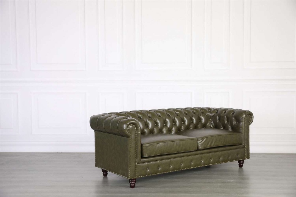 Doha Chesterfield Leather Sofa, 3 seater