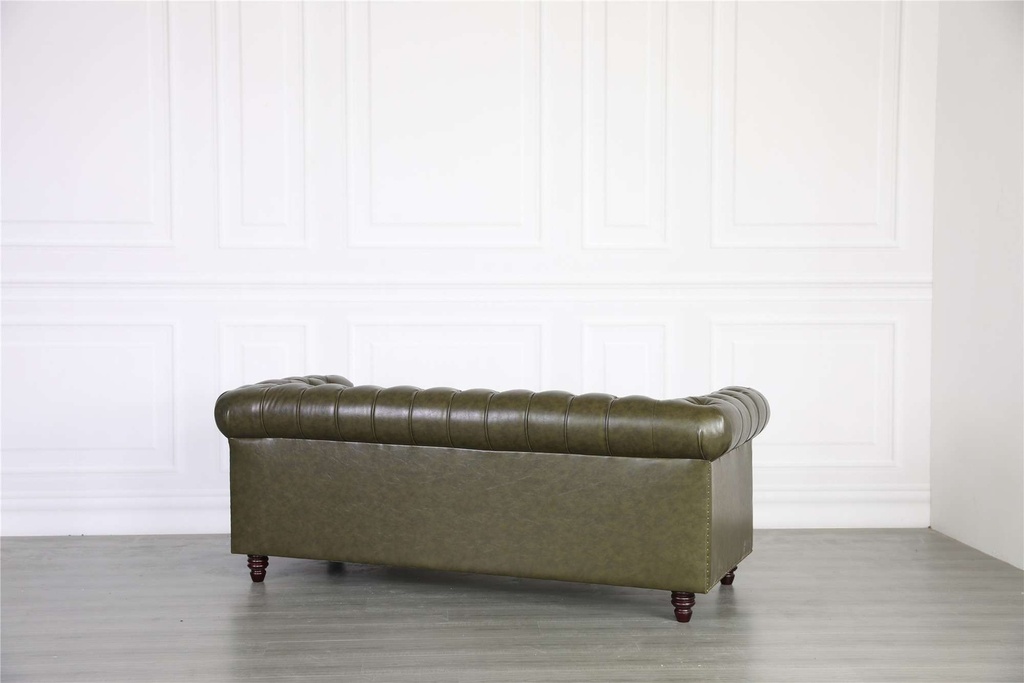 Doha Chesterfield Leather Sofa, 3 seater