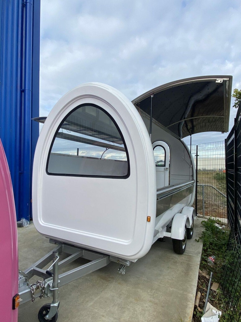 HALMSTAD Food Trailer with Sink & Water Heater - White