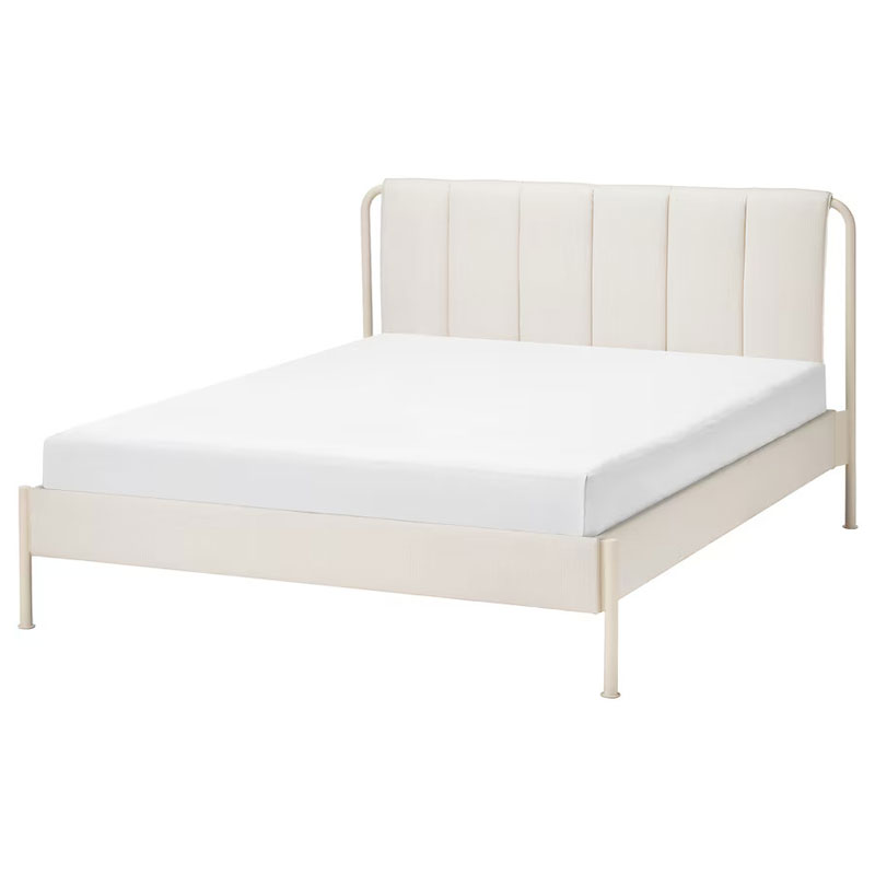 IKEA TALLASEN Upholstered Bed Frame, Kulsta Light Beige, 150x200 cm