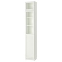 IKEA BILLY / OXBERG Bookcase w hght ext ut / pnl / glss drs, White/Glass