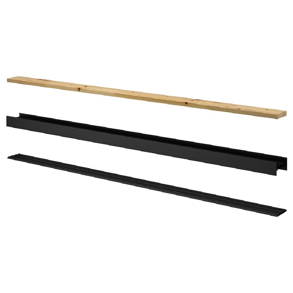 IKEA SKYTTA Rail for Sliding Door Frame, 3 Tracks Black