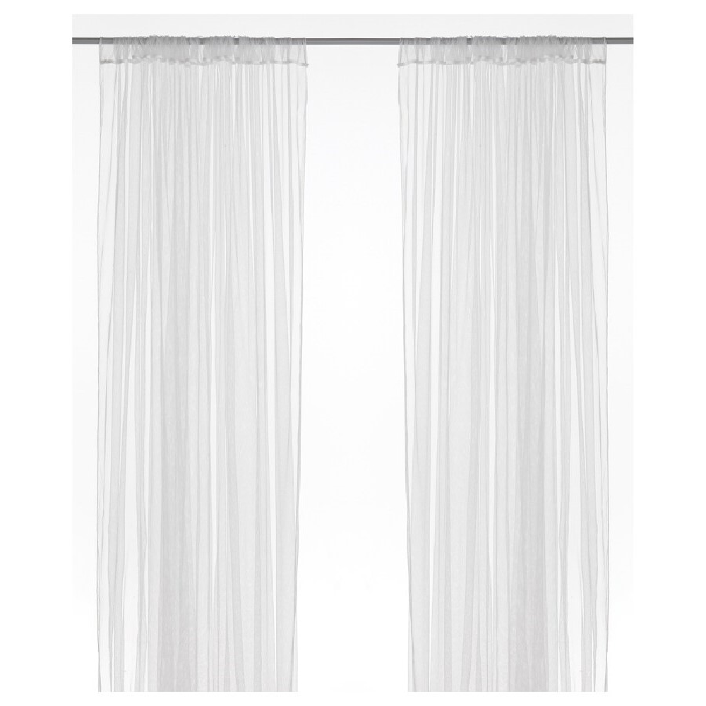 IKEA LILL Net Curtains, 1 Pair, with Rod Pocket/ White, 280x250cm