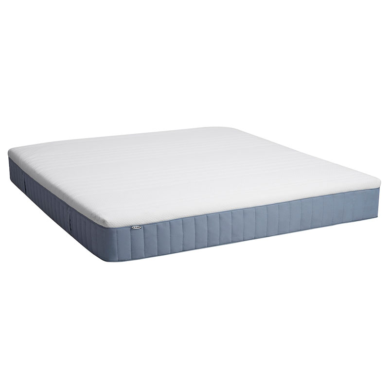 IKEA VITMASEN Pocket sprung mattress, with latex extra firm / light blue, 180 x 200 cm