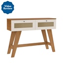 Santa Rita Console Table - Cherry/ Off White